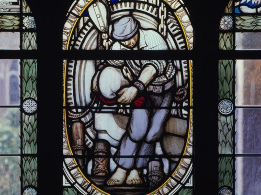 Stained Glass with worker