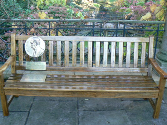 Bench with plaque